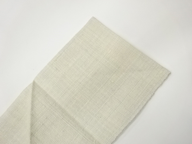  手織り真綿紬横段に抽象模様織出し名古屋帯